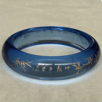 蓝水晶手镯刻绘