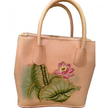 皮雕《荷花》女包样品需定制