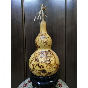 【手工葫芦烙画】金钱豹
