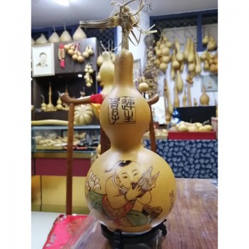 【手工葫芦烙画】连生贵子