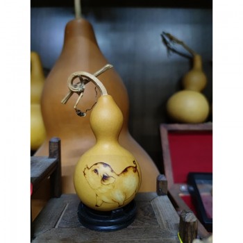 【手工葫芦烙画】生肖猪