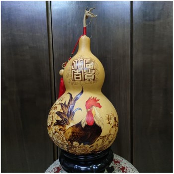 【手工葫芦烙画】富贵大吉