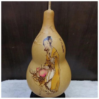 【手工葫芦烙画】瑶仙献寿