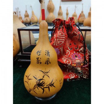 《清风竹影》烙画作品