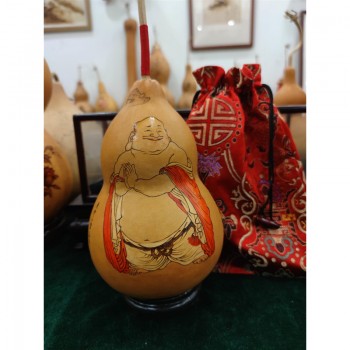 《弥勒》葫芦烙画作品