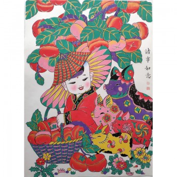 临朐手绘年画诸事如意