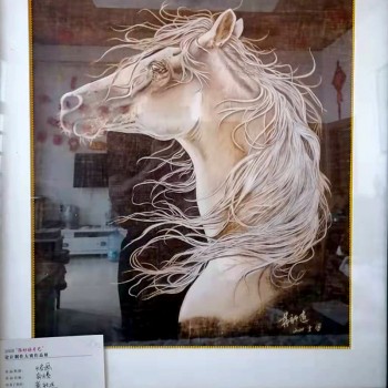 【大师名作】木板烙画-“奔腾”